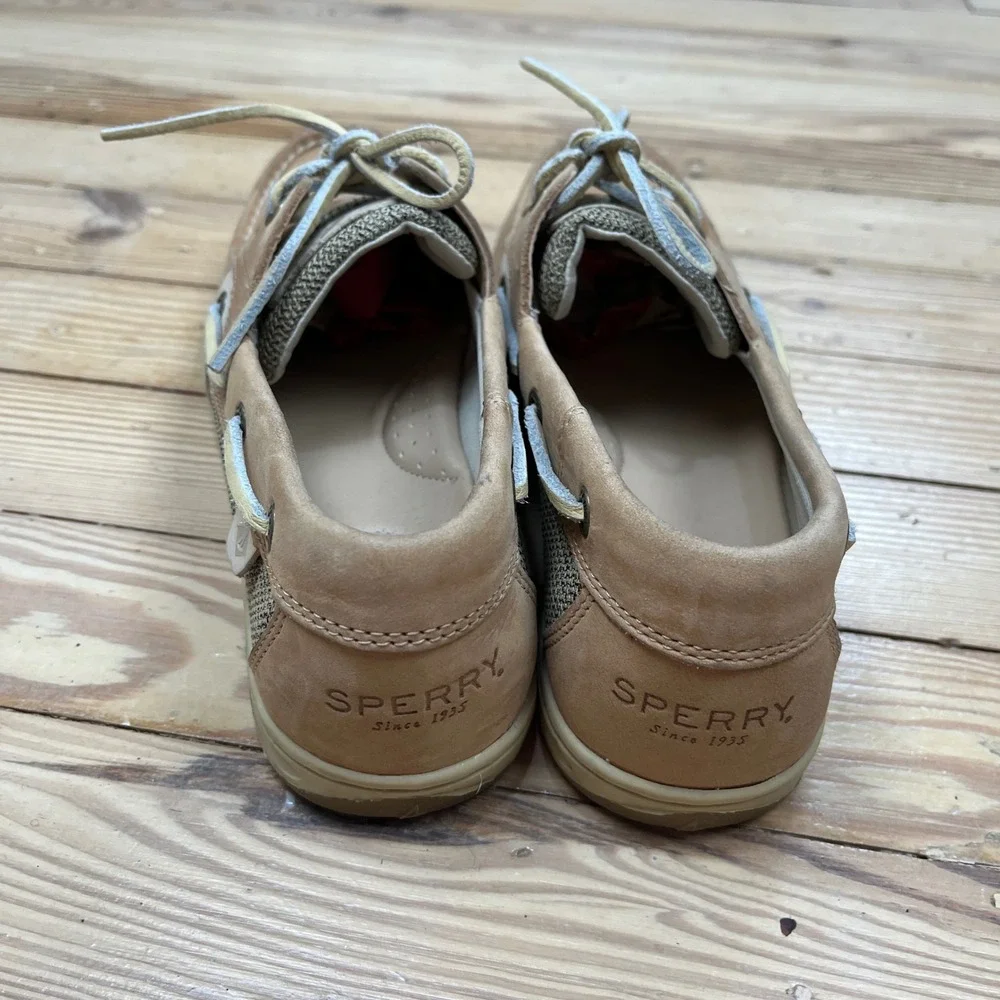 Sperry Top-Sider Womens Tan Leather Mesh Boat Shoes STS95589 Size 8.5 S casual